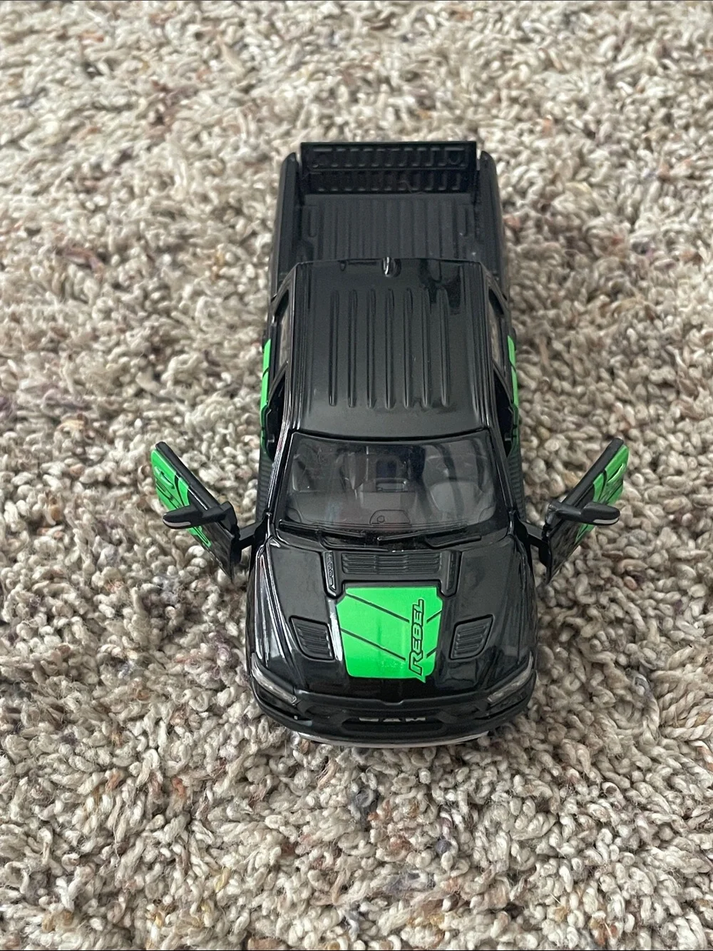 Black & Green Dodge Ram 1500 5” Diecast Model